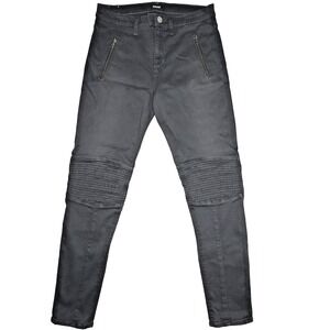 Hudson Stark Moto Super Skinny Jeans Womens 31 Black Stretch Biker Pants Punk